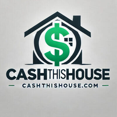We buy ugly houses fast for cash! cashthishouse.com logo | a house with money sign inside with cash this house banding underneath